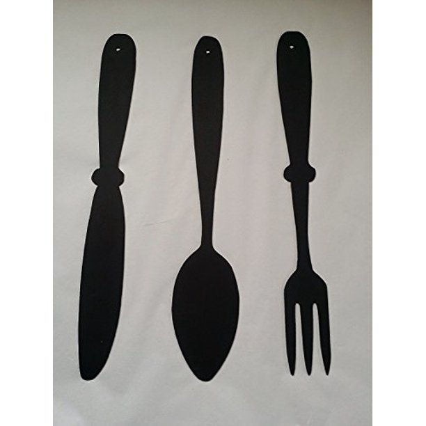 Knife Fork Spoon Metal Wall Art Kitchen Home Decor - Walmart.com