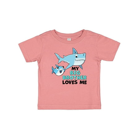 

Inktastic My Big Brother Loves Me with Cute Sharks Gift Baby Boy or Baby Girl T-Shirt