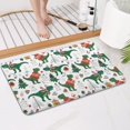 thumbnail image 4 of Green Dinosaurs Christmas Pattern Bathroom Rugs Mat,Non Slip Microfiber Bathroom Rug,Rubber Backing,Soft Bathroom Mats for Bathroom Floor,Tub and Shower,17x27in(43x68cm), 4 of 5