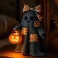 thumbnail image 5 of THOPBPRK Halloween Patchwork LED Light Decor, 7.8Inch Cute Bowtie Ghost Ornament for Couples, Battery-Operated Festive Tabletop Lamp for Halloween Home Living Room Decor,1Pack A, 5 of 7