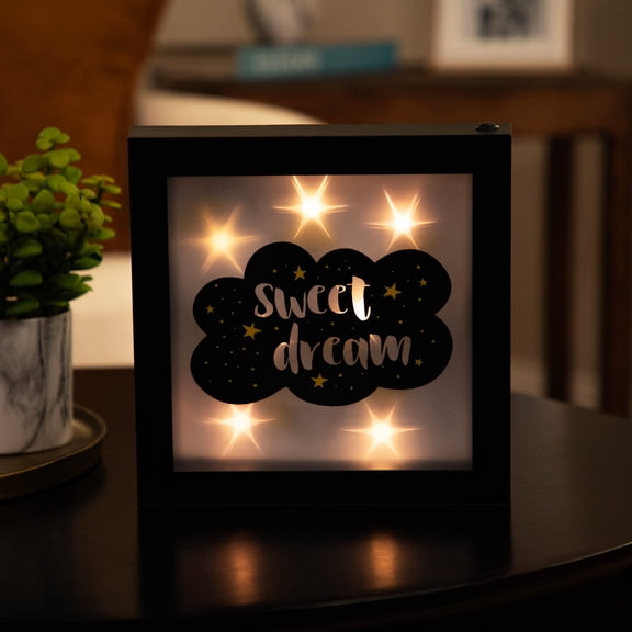 Northlight LED Lighted Sweet Dream Cloud and Stars Framed Wall Sign - 9" x 9"