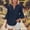 Navy, variant on Zedker Linen Shirts for Women Loose Fit Ruffle Sleeve Spring Tops 2026 Summer 3/4 Length Sleeve Womens Shirt Black L