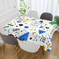 thumbnail image 2 of Yayeee Tablecloths 54" x 54" Rectangle Wrinkle Resistant Party Table Cover, Blue Simple Shapes, 2 of 8
