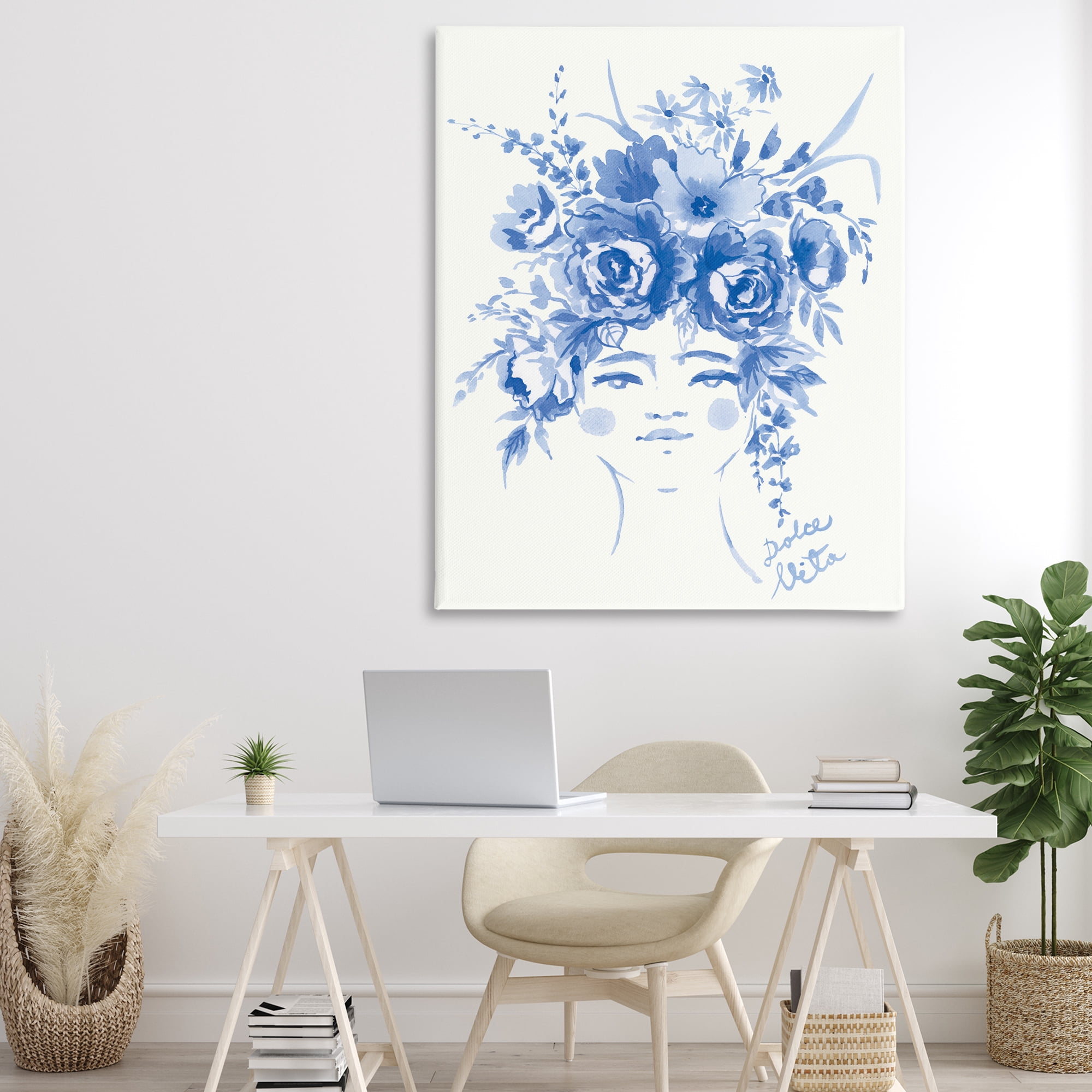 Stupell Industries Dolce Vita Woman with Roses Canvas Wall Art, design by Karolina Sato