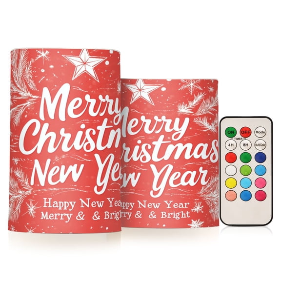 BZSMCE Flameless Candles LED Lights Full Print for Christmas Day Creativity Battery Candles