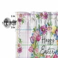 thumbnail image 2 of Valances for Windows Happy Easter Eggs Tulips Daisy Rod Pocket Short Curtain for Bathroom Living Room Bedroom Colorful Striped 1 Panel 42x12in, 2 of 9