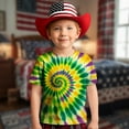 thumbnail image 1 of T-shirts Graphiques pour Filles, Manches Courtes Décontractées, Tee Confortable pour le Quotidien pour Enfants, T-Shirt à Col Rond à Imprimé Tourbillon Stylé pour 2 à 13 Ans, 1 of 4
