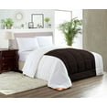 thumbnail image 1 of SGI King Contrast Comforter Set Microfiber Fill 3 Piece Chocolate, 1 of 5