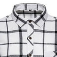 thumbnail image 3 of PBNBP Mens Shirts Plaid Print Western Business Long Sleeve Dress Shirts Vintage Button Down Shirts Turn Down Collar Tops, 3 of 4
