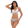 thumbnail image 4 of Unique Bargains Women's 2 Pcs Lingerie Set Floral Mesh Lace Bra and Panty Sets C 34 White, 4 of 6