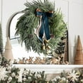 thumbnail image 2 of Cheapark Christmas Bow & Pine Cone Wreath - Rustic-Style Door Hanging With Bells For Christmas & Parties, Festive Home Decor, 2 of 7