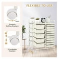 thumbnail image 4 of Rolling Cart with 15 Drawers, Rolling Drawer Organizer Cart w/Lockable Wheels, Removable & 2-Sized Storage Drawers, Art Cart for School Home Art Supplies File Scrapbook, 4 of 8