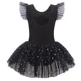 thumbnail image 2 of Toddler & Little Girls' Ballet Leotard Dress - Ruffle Sleeves, Shiny Tutu Skirt - Ballerina Class & Recital Stage Outfit, 2 of 6