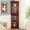 Cherry, variant on Illuminated 3 - Side Glass Corner Cabinet with Adjustable Shelves for Home Decorative Item Display