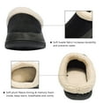 thumbnail image 4 of Men's Warm Soft Slippers Memory Foam Suede Clogs Plush Shearling Lining Slip on House Shoes Indoor Outdoor Black Grey, Size 9-10, 4 of 8