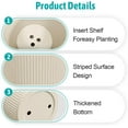 thumbnail image 4 of 23.6" Tall Outdoor Planters, Set of 2 Large Plastic Flower Pots for Indoor & Outdoor Use, Modern Striped Decorative Garden Planters with Drainage Holes for Patio, Porch, Balcony, Beige, 4 of 12