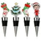 thumbnail image 1 of Tapones de botella de vino de Navidad, 4 Uds., reutilizable, corcho para botella de fiesta de Navidad, tapón de vino, estilo mixto, 1 of 6