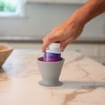 thumbnail image 5 of Bökee Baby Bottle and Breast Pump Holder and Snack Bowl – Silicone One Hand Milk & Formula Prep with Suction Cup - Dishwasher Safe - Light Grey, 1-Pack, 5 of 5