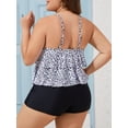 thumbnail image 4 of JYLFC Two Piece Plus Size Tankini Swimsuit for Women Ruffled Bathing Suit with Shorts Modest and Flattering Swimwear, Black 3XL, 4 of 6