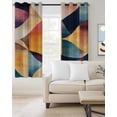 thumbnail image 2 of Abstract Geometric Blackout Curtains 63 Inches Long for Bedroom, Orange Neutral Modern Art Thermal Insulated Room Darkening Black Out Window Curtain Panels Grommet Drapes for Living Room, 2 of 8