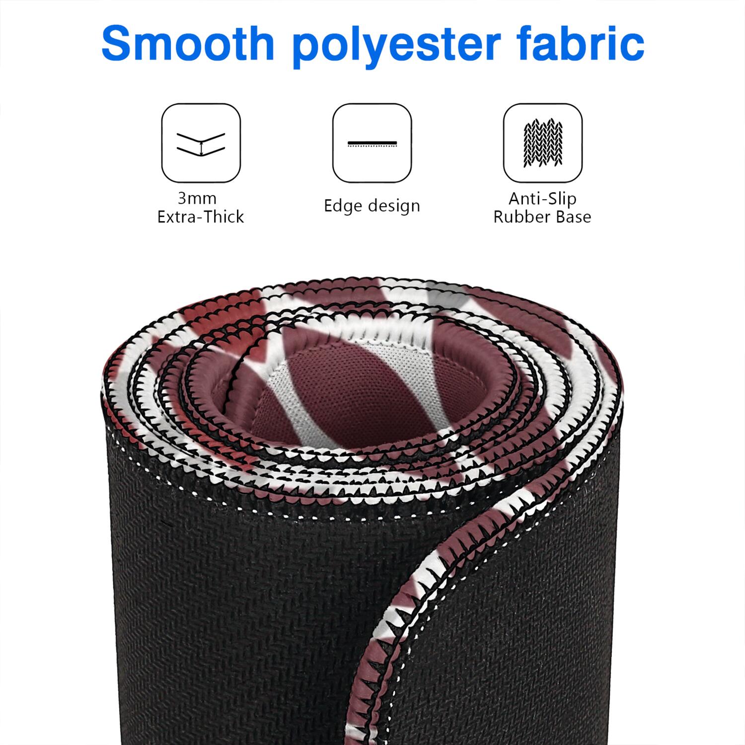 Long Mouse Pads for Desk,Red Floral and Petal Pattern Desk Mats on Top Of Desks, Desk Mouse Pad Extra Large with 3mm Non-Slip Base and Stitched Edge for Gaming,Office,Work,Home 47.3"x23.6"