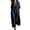 Navy, variant on Women's V Neck Maxi Dress, Elegant Collared Boyfriend Tunic Dress, Solid Color Loose Kaftan Lounge Dress for Travel and Office
