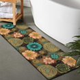 thumbnail image 2 of Pioneer Flower Floral Print Pattern Bathroom Rugs Mat, Non Slip Microfiber Bathroom Rug with Rubber Backing, Soft Mats for Bathroom Floor Tub Shower, 17"x47", 2 of 5