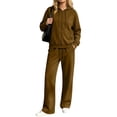 thumbnail image 2 of Aofany Womens Two Piece Matching Outfits Workout Sets Casual Long Sleeve Zip Up Hoodie Sweatshirt Jacket & Long Sweatpants Fall Winter Tracksuit Set, 2 of 4