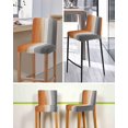 thumbnail image 5 of Burnt Orange Gray Ombre Bar Stool Covers Set of 4, Vintage Farmhouse Wooden Stretch Washable Bar Chair Covers with Backs, Removable Pub Counter Height Chair Cover for Kitchen Dining Room Cafe, 5 of 7