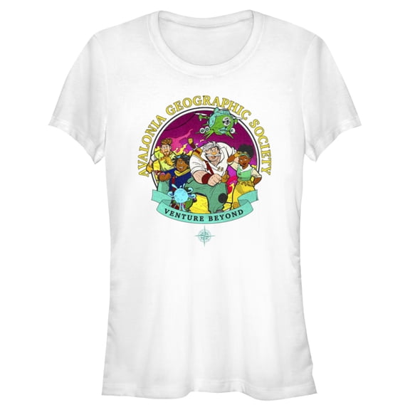Junior's Strange World Avalonia Geographic Society Venture Beyond Group Graphic Tee White X Large