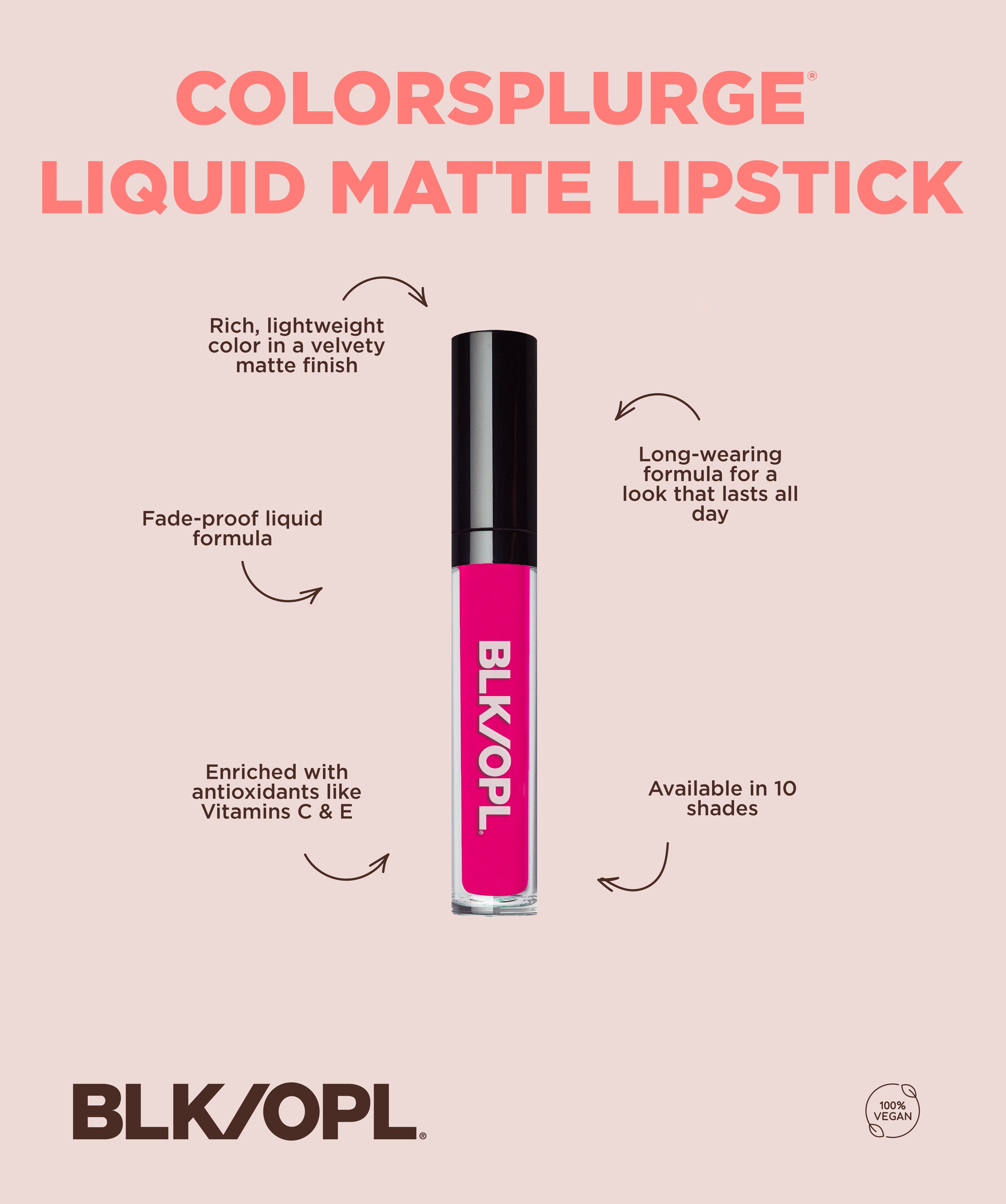 Black Opal Color Splurge Liquid Matte Lipstick, Chic Mauve