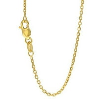 JewelStop 14k Solid Yellow Gold 1.1 mm Round Cable Chain Necklace, Lobster Claw Clasp-18 Inches, 1.5gr.