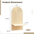 thumbnail image 2 of 2 Pcs Boho Wooden Wall Shelf, 13.78 x 7.01 x 4.72 in Arch Wood Floating Shelves for Wall Decor, Bohemian Hanging Shelf with Natural Wood Grain, 2 of 5