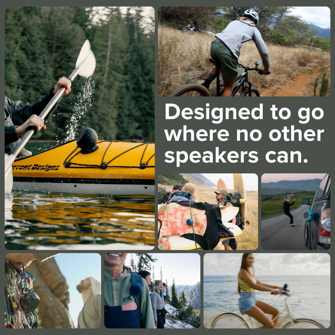 Speaqua Barnacle Pro 2.0 Waterproof Bluetooth Portable Speaker IP68 Floating, Built-In 2000 Song Storage, 4-in-1 Suction Cup Mount, Paddle Board Kayak Pool Bike Shower Speaker, USA