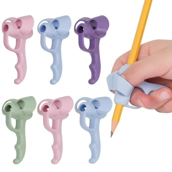 The Pencil Grip Five Finger Grip 6 Pcs, Improves Handwriting, Ergonomic Pen Holder for Righties & Lefties, Great for All Ages
