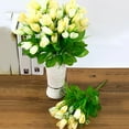 thumbnail image 2 of Pebbuoy 15 Heads Artificial Flower Faux Silk Tulip Bud Plant Decor, 2 of 5