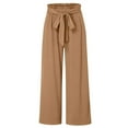 thumbnail image 2 of Pants for Women Wide Leg Pants Woman Wide Leg Pants for Women High Waisted Palazzo Tied Belt Baggy Flowy Summer Casual Beach Pants with Pockets, 2 of 7