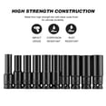 thumbnail image 4 of Socket,Set 10-piece Socket Carbon Steel With Cr-v Material With Drive Socket Set 10-piece Socket Sizes 8-19mm Carbon Steel 1/2 Inch Drive Inch Adapter Cr-v And 3/8 Inch Dsfen 3/8 Inch Adapter, 4 of 7