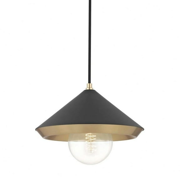 -One Light Large Pendant in Style-11.75 inches Wide By 9 inches High-Aged Brass Finish Bailey Street Home 735-Bel-2692959