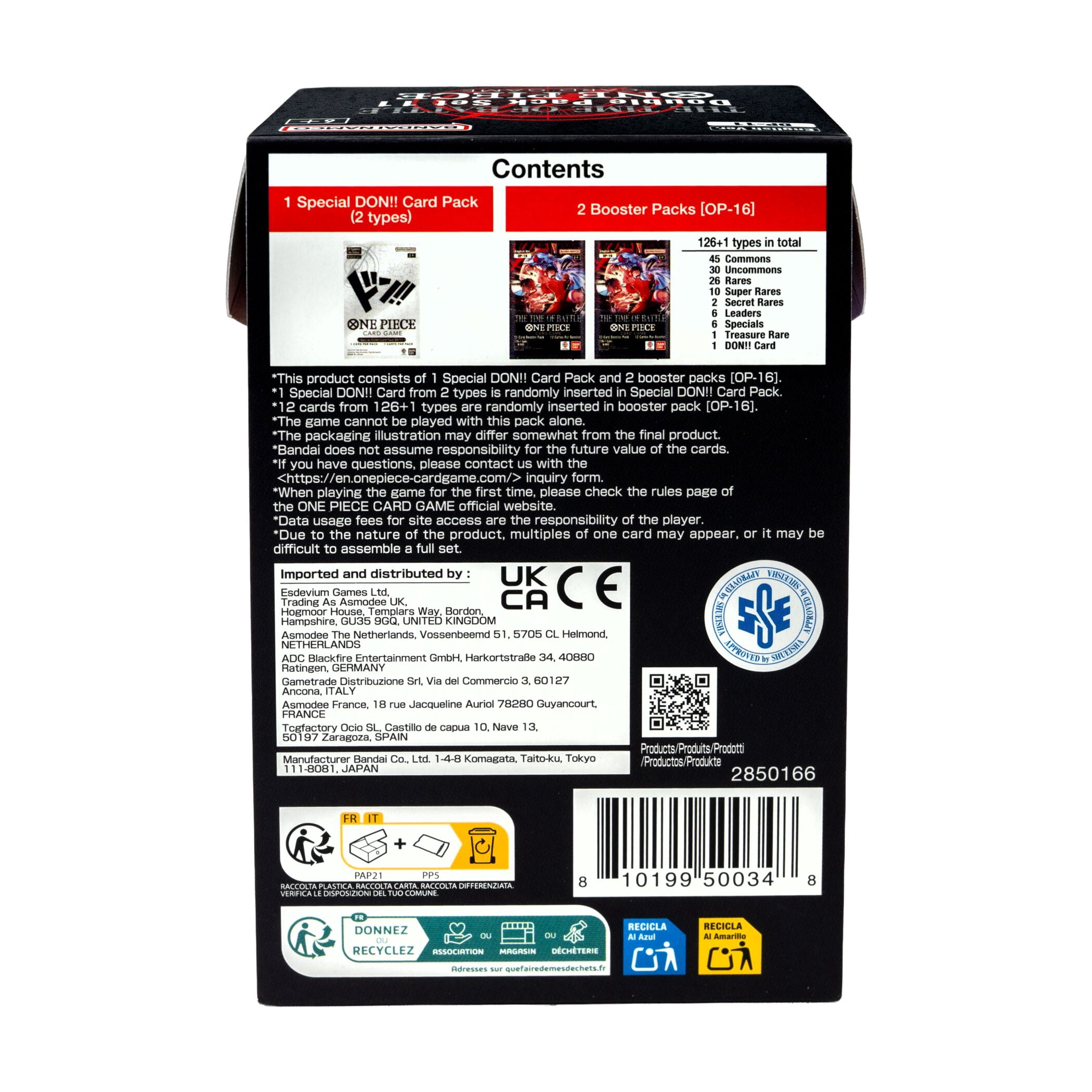 Bandai Trading Card Games One Piece Double Pack 11