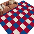 thumbnail image 2 of 6'x9' Area Rugs, 4th of July Red Blue Plaid Indoor Outdoor Area Rug for Living Room Bedroom, Independence Day Checkered Washable Bathroom Rugs Kitchen Floor Carpet Mats Home Decor Aesthetic, 2 of 8