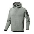 thumbnail image 2 of Xzbqbs Men's Track Jackets Casual Fleece Lightweight Full-Zip Solid Hooded Coats Workout Running Athletic Jacket With Zip Pockets, 2 of 6