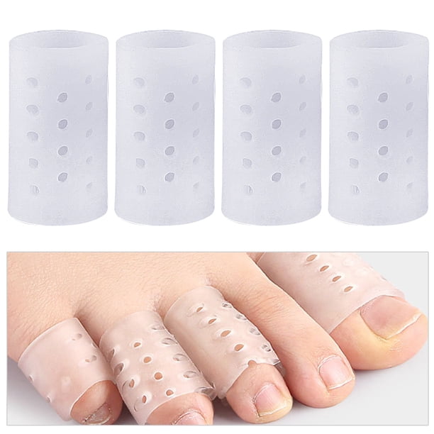 Ndcxsfigh 2 Protectores Dedos Los Pies Silicona Transparente Fundas Transpirables para Los Dedos (L)