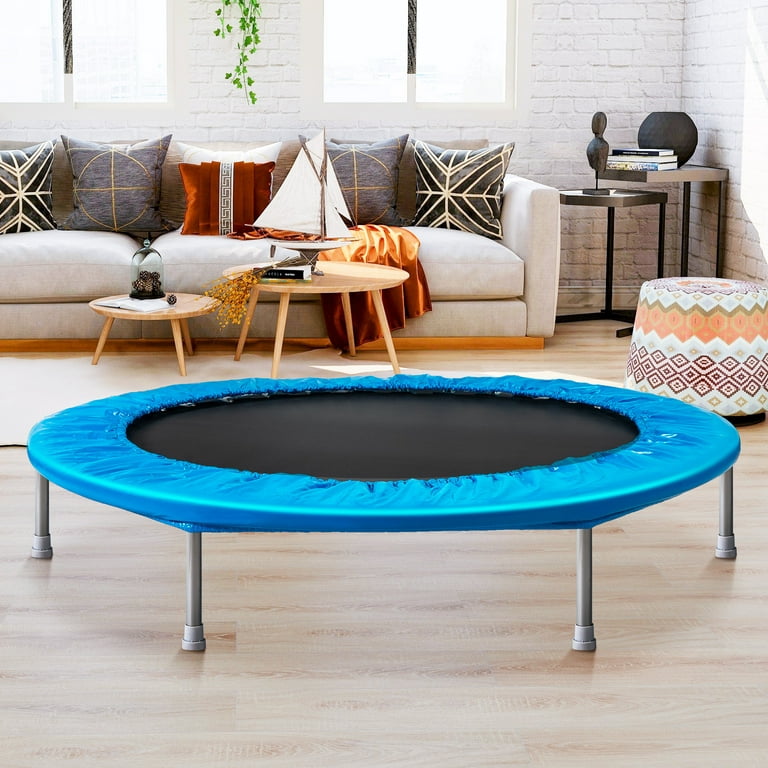 Newan 40-48 Silent Mini Trampoline Fitness Trampoline Bungee Rebounder  Jumping Cardio Trainer Workout for Adults-Max Limit 330lbs