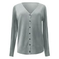 thumbnail image 5 of Avamo Ladies Sweater Long Sleeve Knit Cardigan Winter Warm Knitted Sweaters Women Knitwear Tops Work Grey XL, 5 of 6