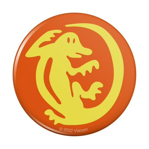 Hidden Temple Orange Iguanas Pinback Button Pin