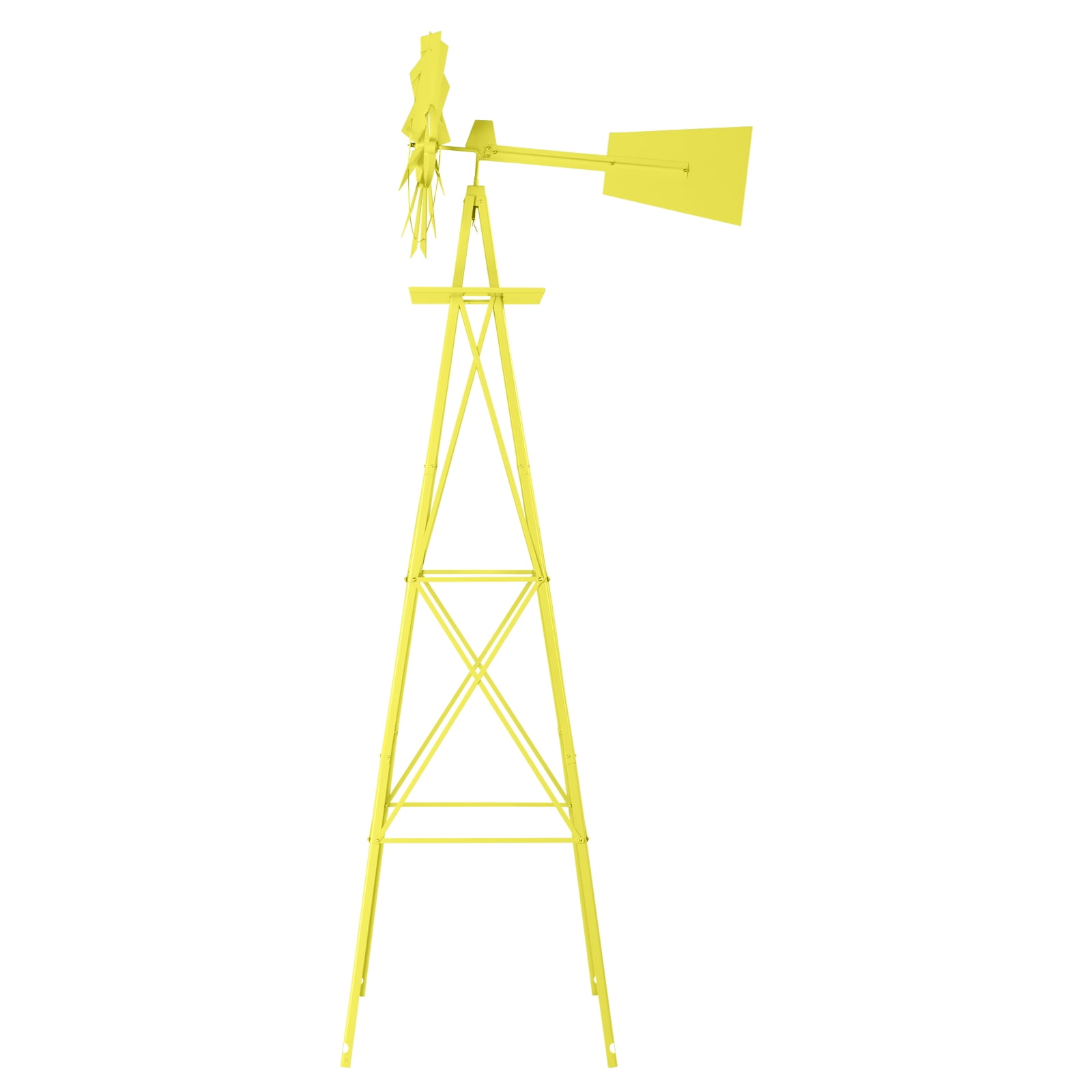 8FT Weather Resistant Yard Garden Windmill Weather Resistant, Ball Bearing for Quiet Operation, for Lawn,Garden, Yellow