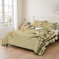 thumbnail image 2 of Queen Quilt Set 90''x96'', Vintage Bamboos Lightweight Summer Bedspread Coverlet Set with 2 Pillow Shams, Ink Painting Retro Art Rustic Breathable All Season Quilt Bedding for Bedroom/Guest Room, 2 of 9