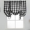 thumbnail image 1 of Xiao Hua Cortinas enrollables con estampado de cuadros de búfalo en blanco y negro, estilo rústico, con aislamiento térmico, ajustables, para ventanas pequeñas (61 x 120 cm, color negro), 1 of 5