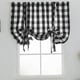 thumbnail image 1 of Granjero Gordo Cortina con cordones y estampado de búfalo de agua en blanco y negro, ajustable y aislante, ideal para ventanas pequeñas, 78 x 140 cm., 1 of 5